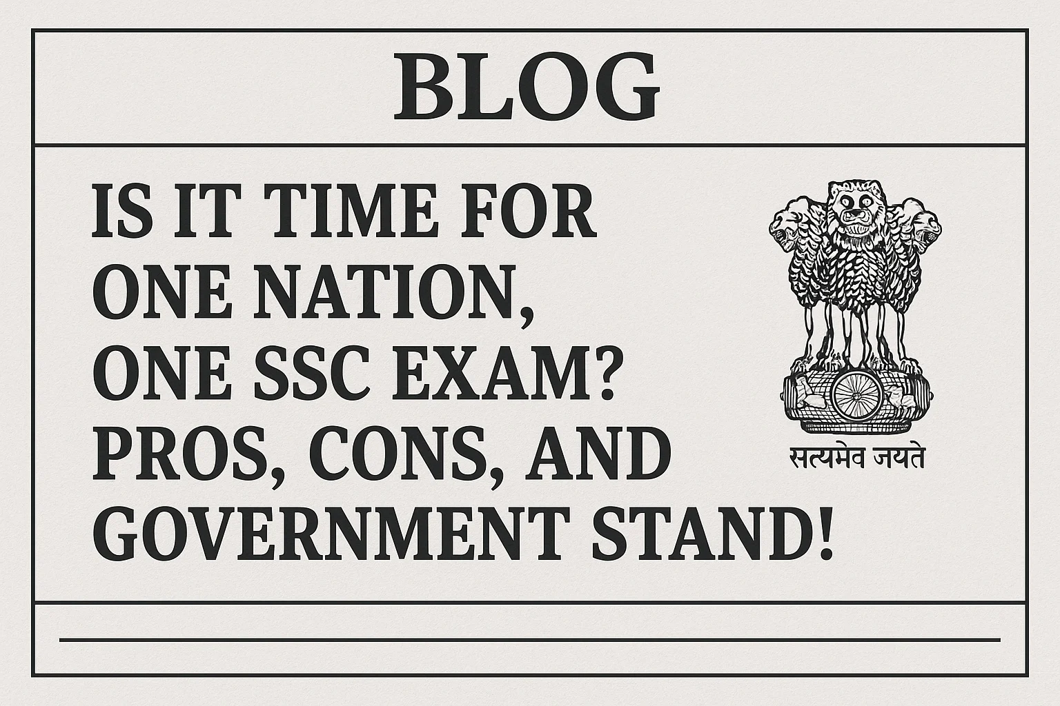 Is it Time for One Nation, One SSC Exam? Pros, Cons, and Government Stand!